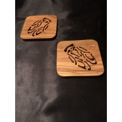 Dessous de verre motif cigale en olivier