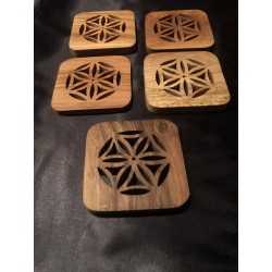 Dessous de verre différentes essences de bois noble