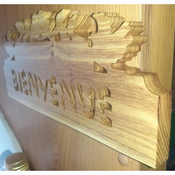 Pancarte maison Bienvenue Robinier