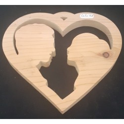 Visage couple dans coeur