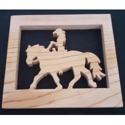 Cow Girl au pas sur son cheval