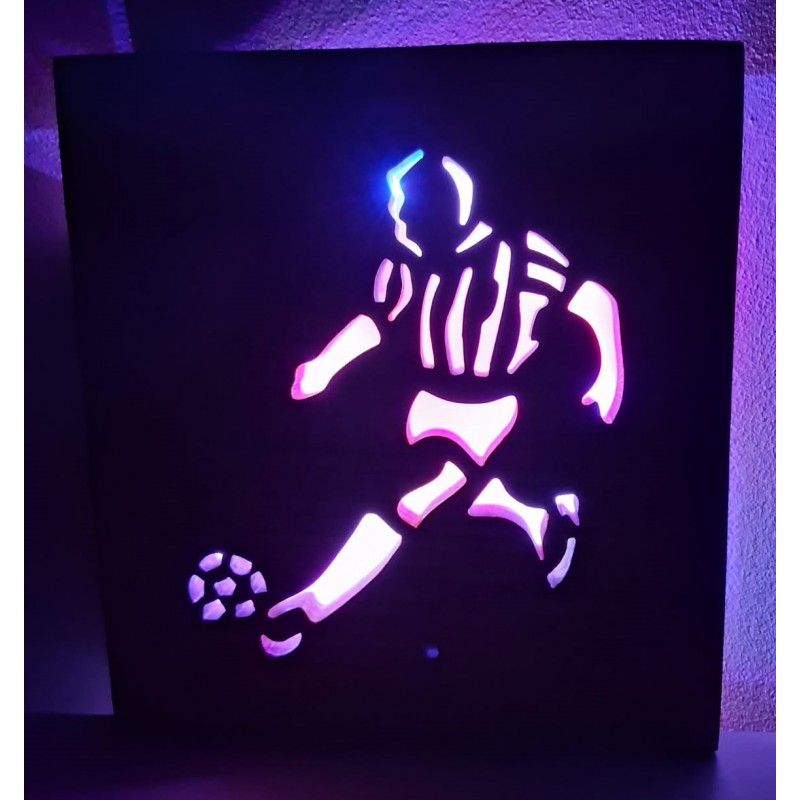 Applique luminaire footballeur (chêne massif)