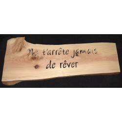 Pancarte message en bois massif