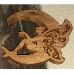 Attrape rêve fée sur la lune (chêne)