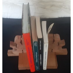 Presse livres en bois massif (chêne liège + frêne)