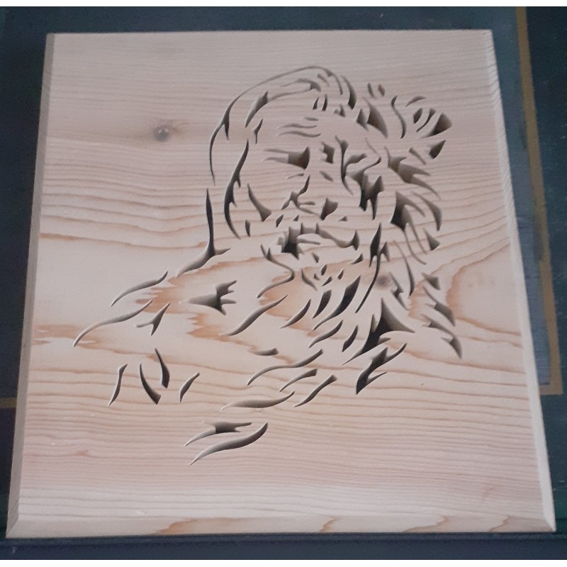 Tableau Mi homme mi Lion (Cèdre)
