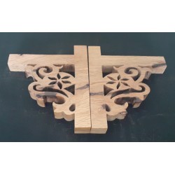 Jeu équerres murale bois massif (chêne liège échauffé)