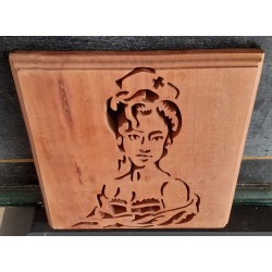 Tableau mural infirmière dans bois massif