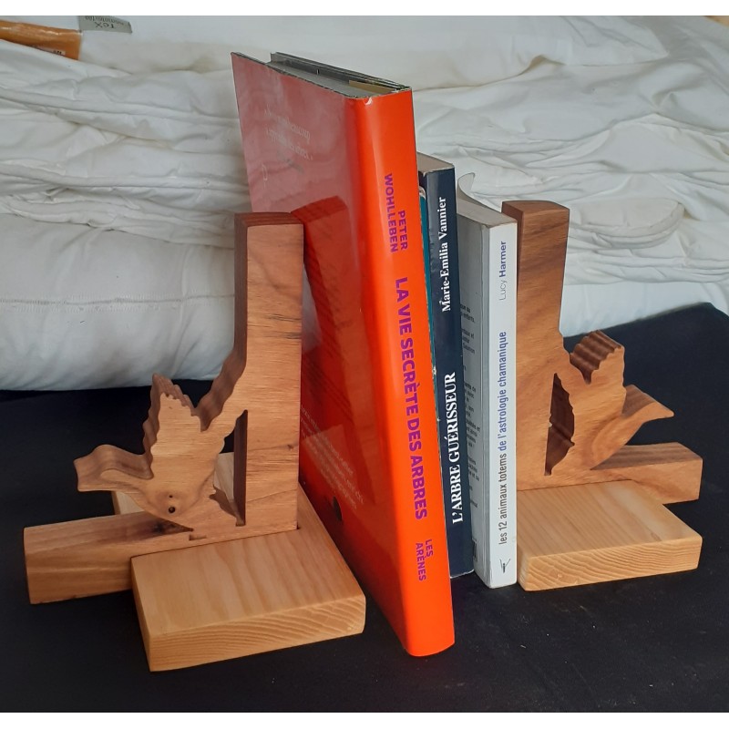 Presse livres en bois massif motif oie