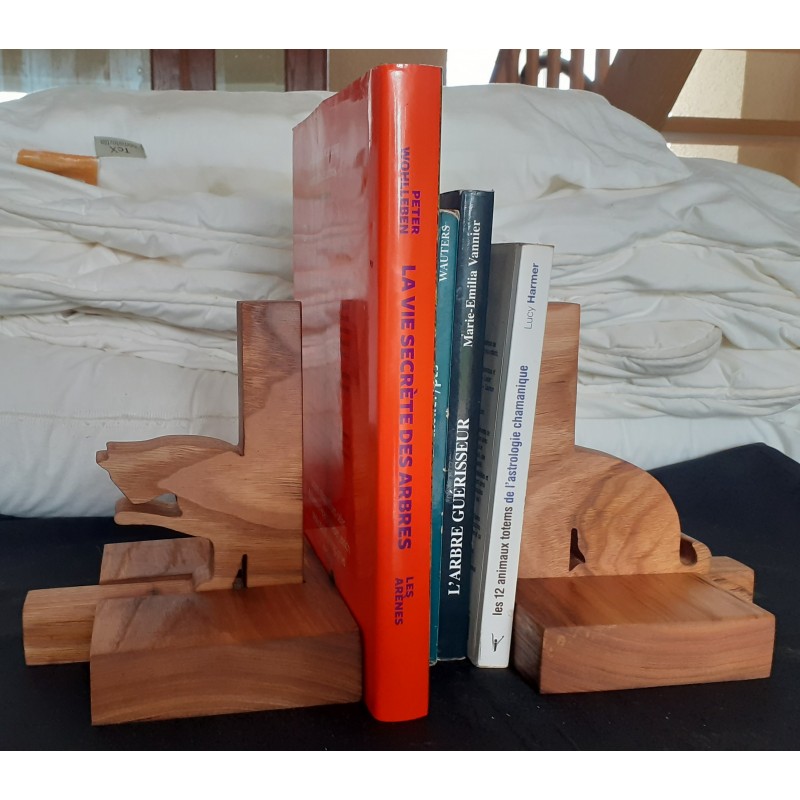 Serre livres en bois massif