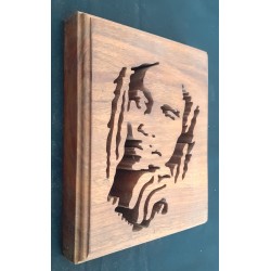 Tableau mural "Bob Marley" dans du noyer