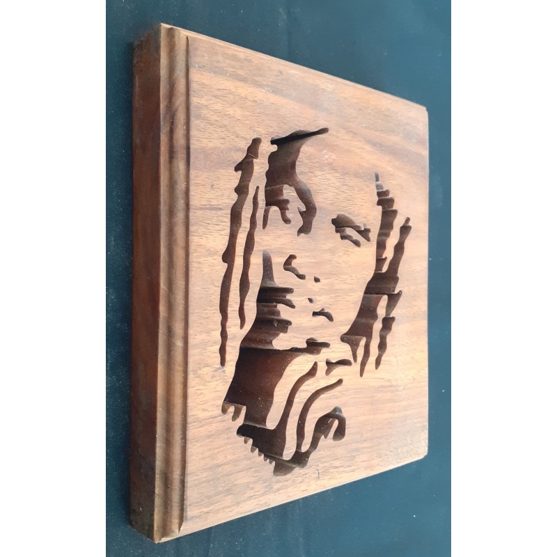 Tableau mural "Bob Marley" dans du noyer