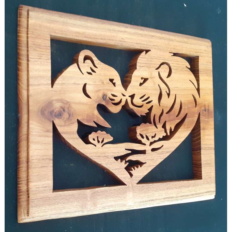 Cadre mural Lionne et son Lion