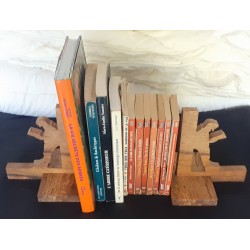 Presse livres en bois massif (Chêne liège échauffé)