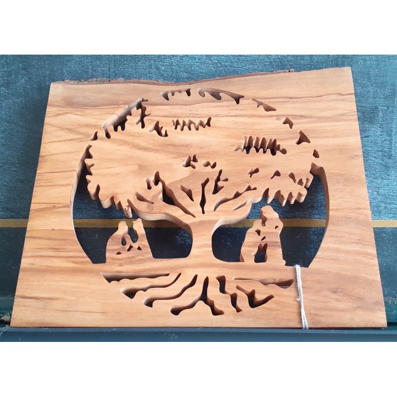 Arbre de vie pour couple en bois massif d'olivier