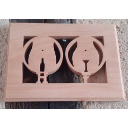 Pancarte porte WC Femme Homme (hêtre)