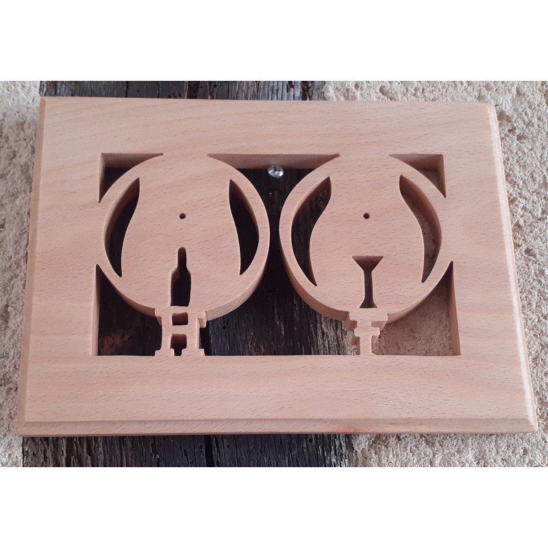 Pancarte porte WC Femme Homme (hêtre)