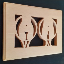 Pancarte porte WC (hêtre)