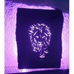 Tableau Lion éclairé (Cèdre)