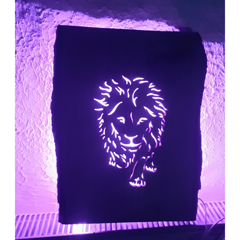 Tableau Lion éclairé (Cèdre)