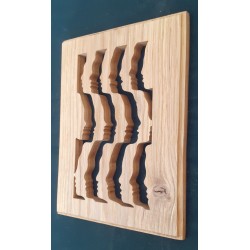 Tableau illusion d'optique dans bois massif