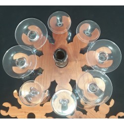 Support bouteille 8 verres vin ou champagne