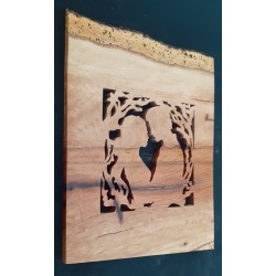 Tableau amoureux dans chêne liège échauffé