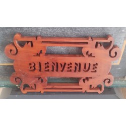 Pancarte Bienvenue bois massif
