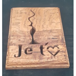 Tableau "Je t'aime" en bois massif