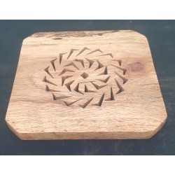 Dessous de plat double spirale inversée (Chêne liège échauffé)